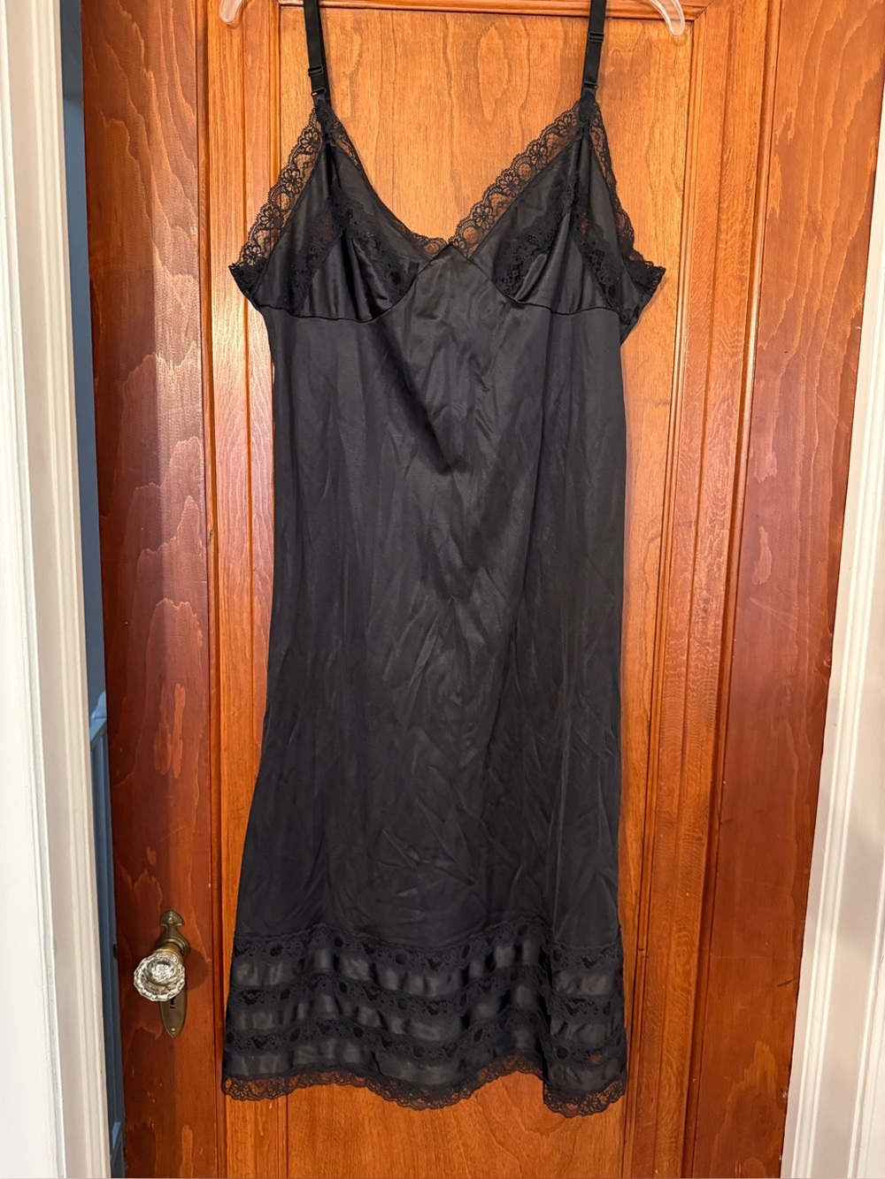 Vintage Movie Star Slip black lace size 38